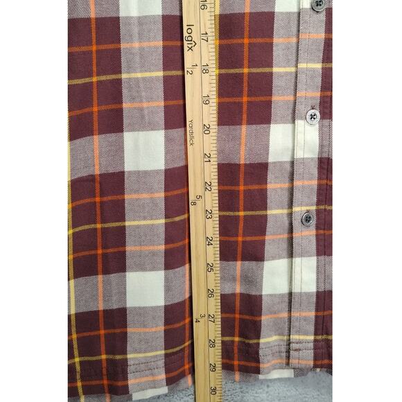 Wrangler Mens ATG Flannel Size Small Trapper Long Sleeve Brown Plaid Elbow Pads - Picture 4 of 10